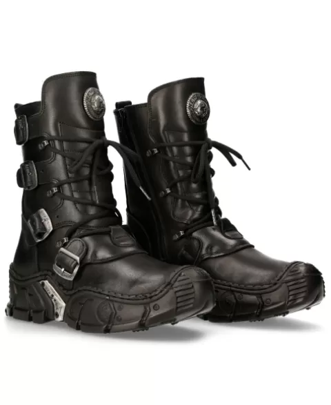 New Rock Platform | Platform^Ankle Boot Black Impact  M-Impact013-S1