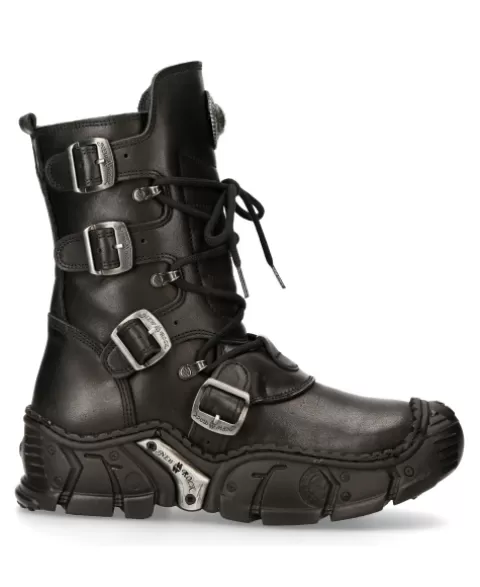 New Rock Platform | Platform^Ankle Boot Black Impact  M-Impact013-S1