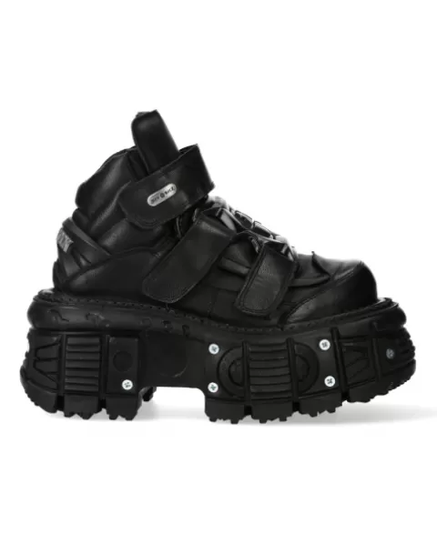 New Rock Platform | Platform^Ankle Boot Black Imperfect  M-285-C52
