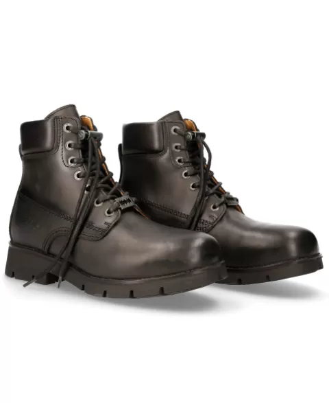 New Rock Military | Military^Ankle Boot Black Ranger With Laces M-Ranger046-S1