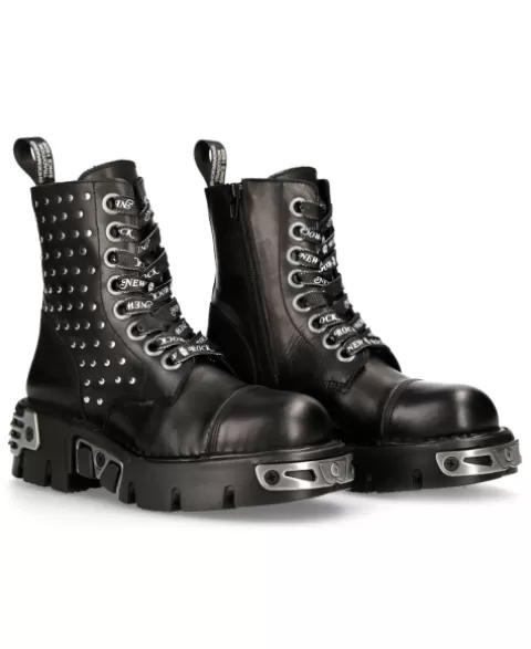 New Rock Boots | Boots^Ankle Boot Black Reactor With Laces M-Mili247-C1