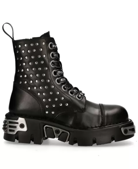 New Rock Boots | Boots^Ankle Boot Black Reactor With Laces M-Mili247-C1