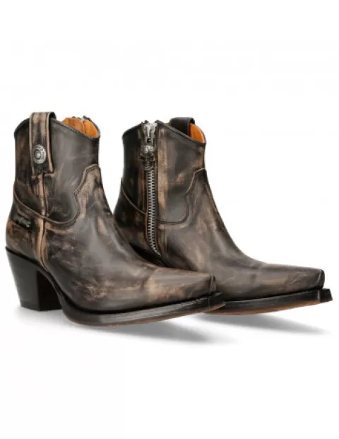 New Rock Western^Ankle Boot Black Suela  M-7729C-C12