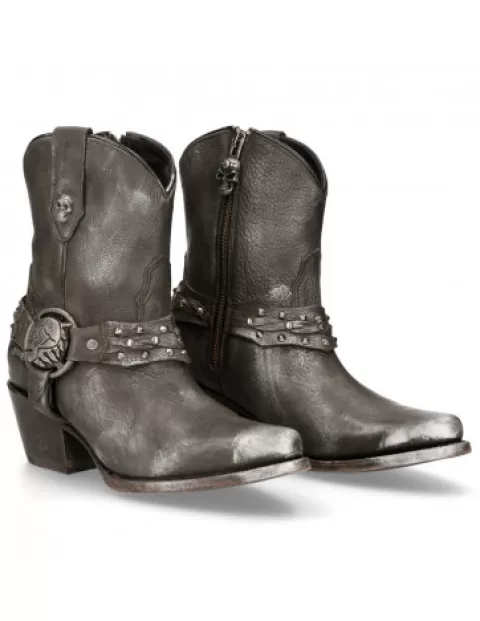 New Rock Western^Ankle Boot Black Suela  M-Wstm005-S1