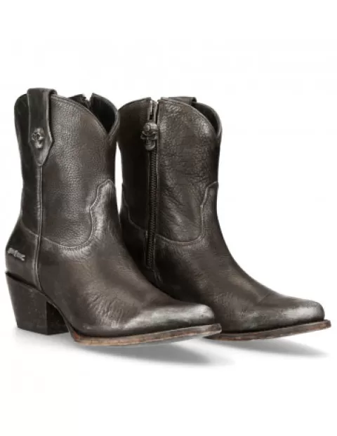 New Rock Western^Ankle Boot Black Suela  M-Wstm006-S1