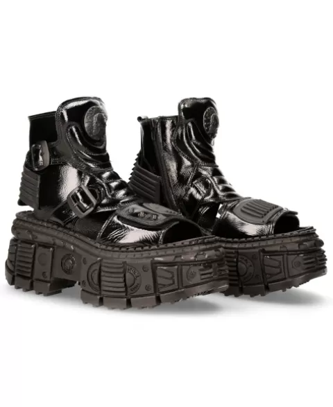 New Rock Sandals | Sandals^Ankle Boot Black Tank  M-Bios106-S9