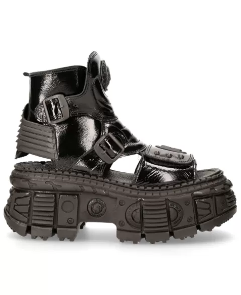 New Rock Sandals | Sandals^Ankle Boot Black Tank  M-Bios106-S9
