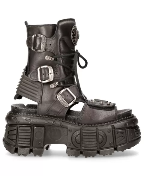 New Rock Sandals | Sandals^Ankle Boot Black Tank  M-Bios107-C3