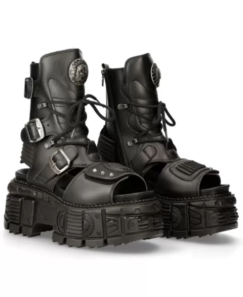 New Rock Sandals | Sandals^Ankle Boot Black Tank M-Bios107-V1