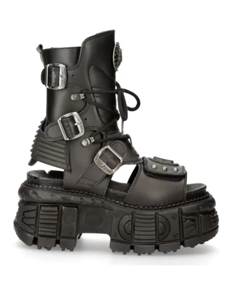 New Rock Sandals | Sandals^Ankle Boot Black Tank  M-Bios107-V1