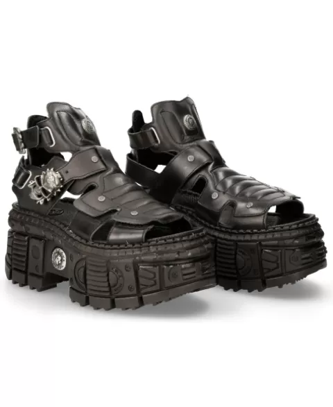 New Rock Sandals | Sandals^Ankle Boot Black Tank M-Bios131-C2