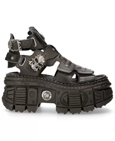 New Rock Sandals | Sandals^Ankle Boot Black Tank  M-Bios131-C2