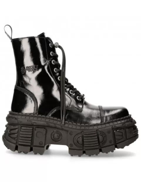 New Rock Wall^Ankle Boot Black Tank  M-Wall126-S2