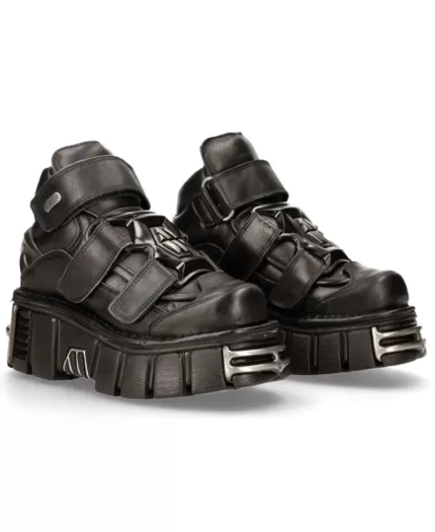 New Rock 285^Ankle Boot Black Tower  M-285-S1