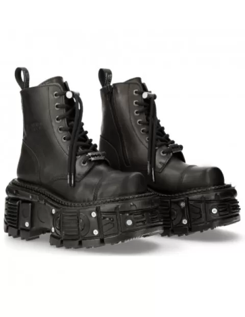 New Rock Military | Military^Ankle Boot  Imperfect With Laces M-Mili083Cct-C8