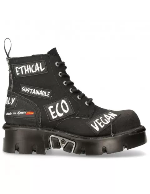 New Rock Eco | Military^Ankle Boot Metallic M-Mili210Parche-C1