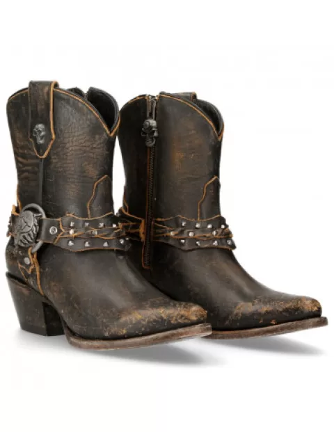 New Rock Western^Ankle Boot Moka Suela  M-Wstm005-S2