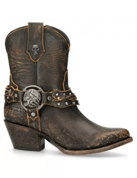 New Rock Western^Ankle Boot Moka Suela  M-Wstm005-S2