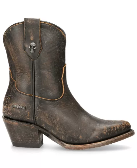 New Rock Western^Ankle Boot Moka Suela  M-Wstm006-S2
