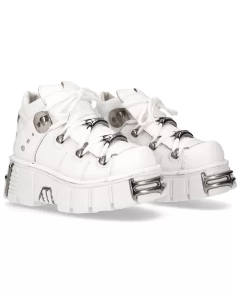 New Rock 106^Ankle Boot White Tower With Laces M-106N-S18