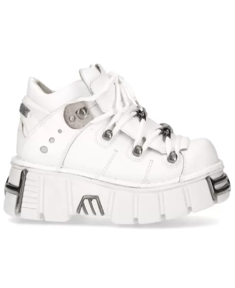 New Rock 106^Ankle Boot White Tower With Laces M-106N-S18