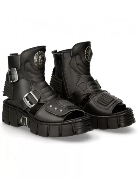 New Rock Sandals^Bio Black Tower M-Bios106-V2