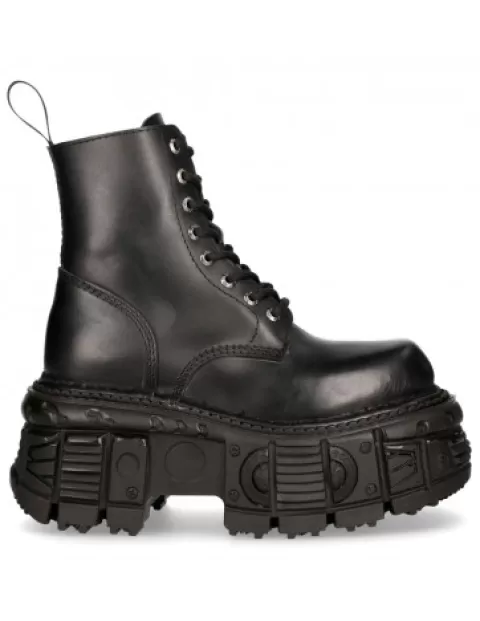 New Rock Platform | Platform^Black Imperfect With Laces M-Mili084N-S5