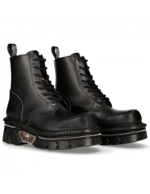 New Rock Techno | Platform^Black Techno With Laces M-Mili084N-S6