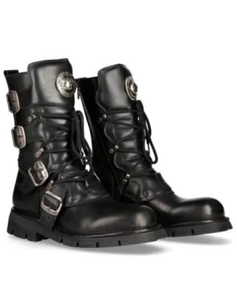 New Rock Boots | Boots^Boot Black Planing With Laces M-1473-S1