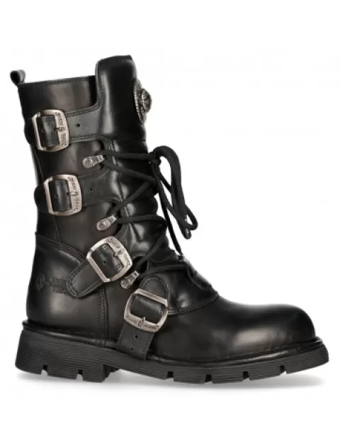 New Rock Boots | Boots^Boot Black Planing With Laces M-1473-S1