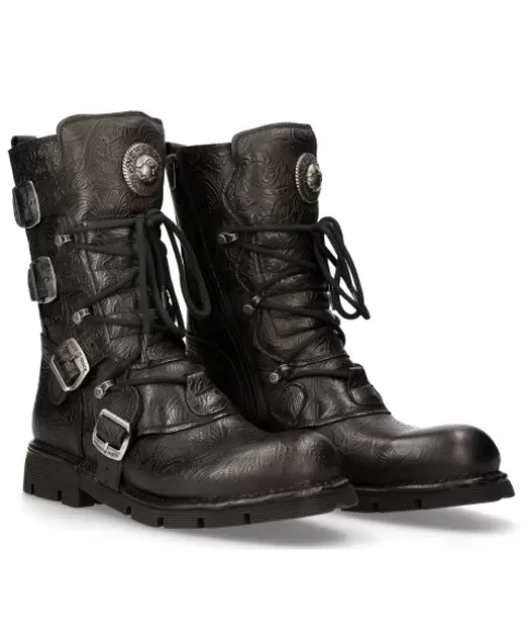 New Rock Boots | Boots^Boot Black Planing With Laces M-1473-S43