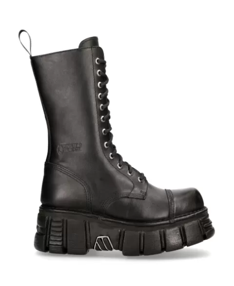 New Rock Military | Military^Boot Black Tower With Laces M-Mili211-C14