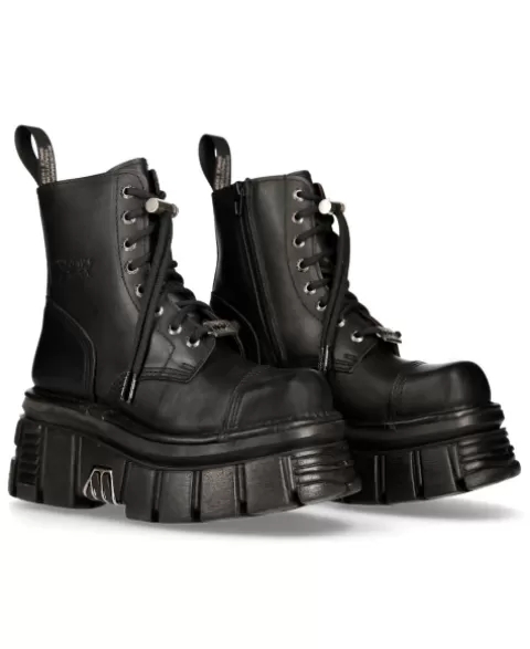 New Rock Boots | Boots^Boot Black Tower With Laces M-Newmili083-S21