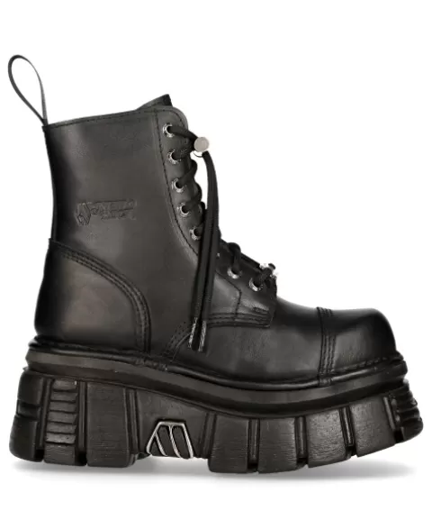 New Rock Boots | Boots^Boot Black Tower With Laces M-Newmili083-S21