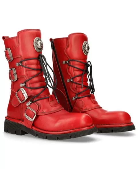 New Rock Boots | Boots^Boot Red Planing With Laces M-1473-S12