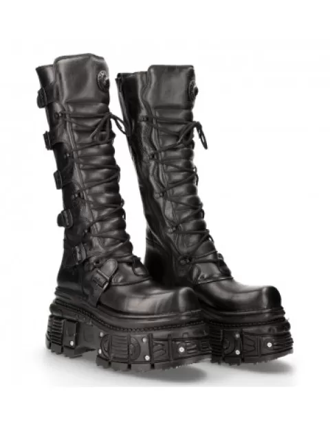 New Rock 373^High Boot Black Imperfect  M-272-C38