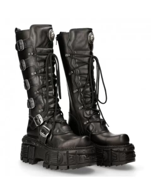 New Rock 373 | Platform^High Boot Black Imperfect  M-272-S3