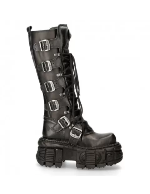 New Rock 373 | Platform^High Boot Black Imperfect  M-272-S3