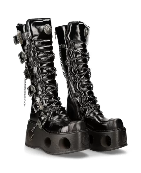 New Rock 373 | High heels^High Boot Black Neptuno  M-314-C11