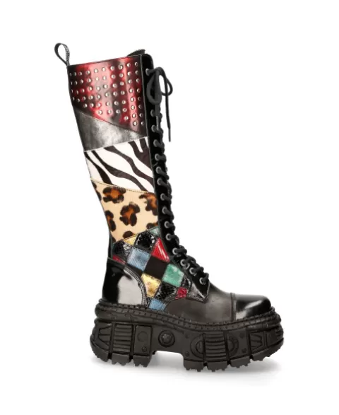 New Rock Platform | Platform^M-Wall210-S1 High Boot Tank With Laces