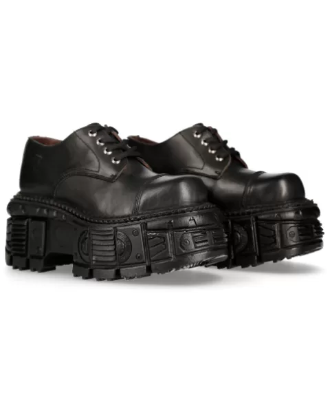 New Rock Platform | Platform^Shoe Black Imperfect With Laces M-Tankmili003-S1