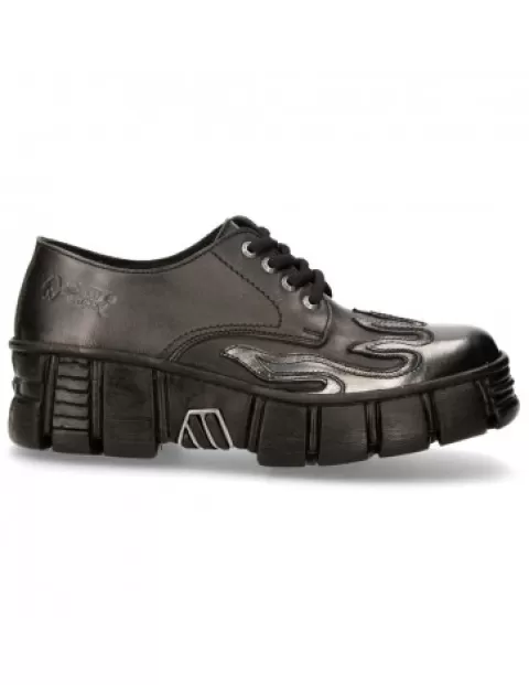 New Rock Wall^Shoe Black Tower With Laces M-Wall211-S1